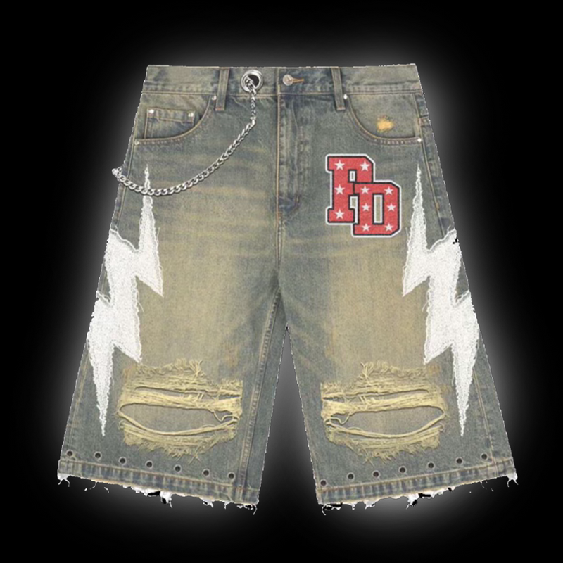 Paradesium "Thunder Bolt” Jean shorts